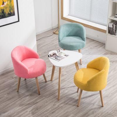 Hyn-Nu99 New Style Creative Modern Minimalist Sofa Fabric Dining Chair with Backrest for Home
