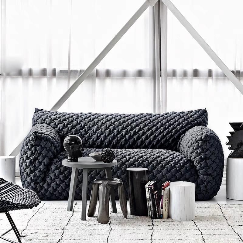 New Design Italian Minimalism Luxury Suites Furniture Fabric Soft Couch