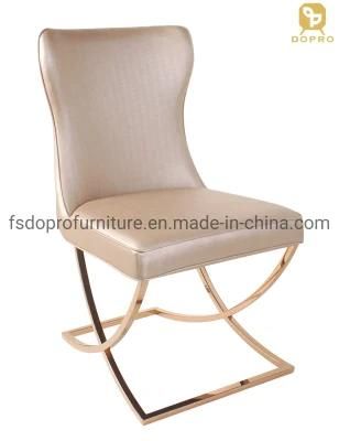 Hot Sale Room Home Cafe Furniture Dining Chair in Gold Legs