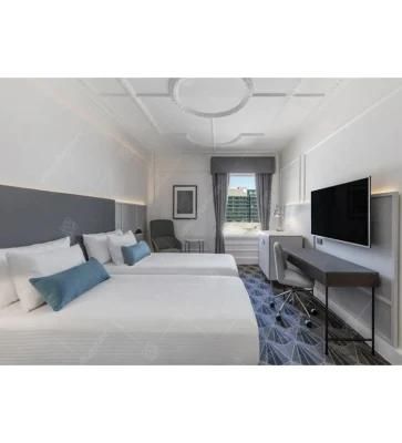 Simple Modern Oak Hotel Furniture Bedroom Set Twin Size Foshan (EL 15)