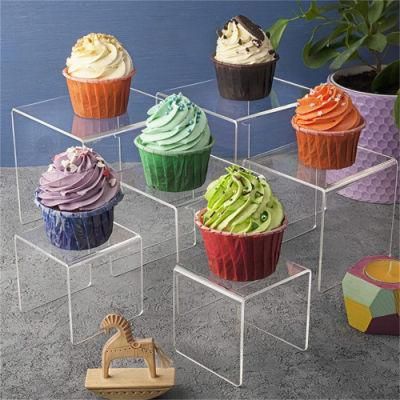 Wholesale 5-Tier Modern Stair-Step Design Clear Acrylic Dessert Tray Rack Cupcake Riser Display Stand
