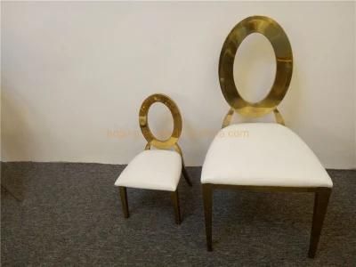 Stainless Steel Luxury Golden Stacking Modern Round Back Metal Restaurant Luxury Royal Hotel Dining Chair Banquet Chair Wedding Chair Set