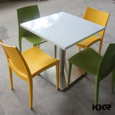 Custom Made Square Artificial Stone Solid Surface Dining Table