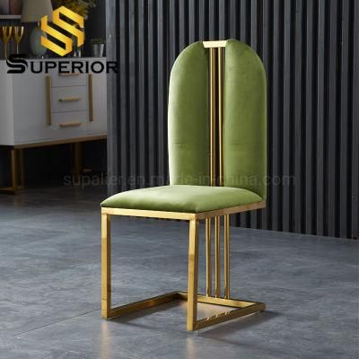 Luxury Modern Green Velvet Dining Chair for Cafe Restaurant