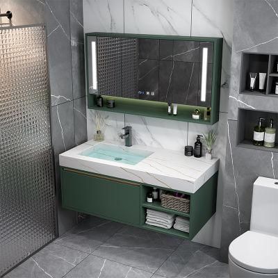 Hangzhou Fatctoy OEM ODM LED Customized Sinsered Stone Basin Bathroom Vanity Bathroom Cabinet