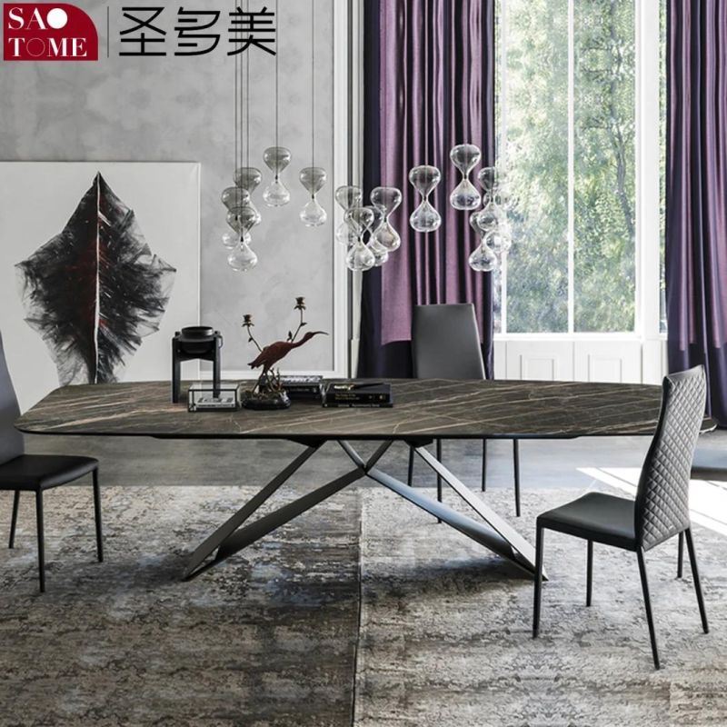 Modern Living Room Dining Room Furniture M-Shaped Steel Foot Dining Table