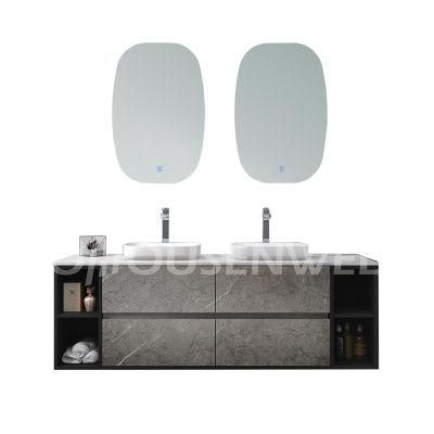 Door Style Bathroom Furniture LED Mirror Modern Bathroom Cabinet Trade Assurance Hotel Bathroom Vanity