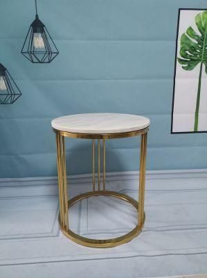 New Design Marble Top Coffee Table Modern Style Gold Metal Accent Tea Table Luxury Home Furniture
