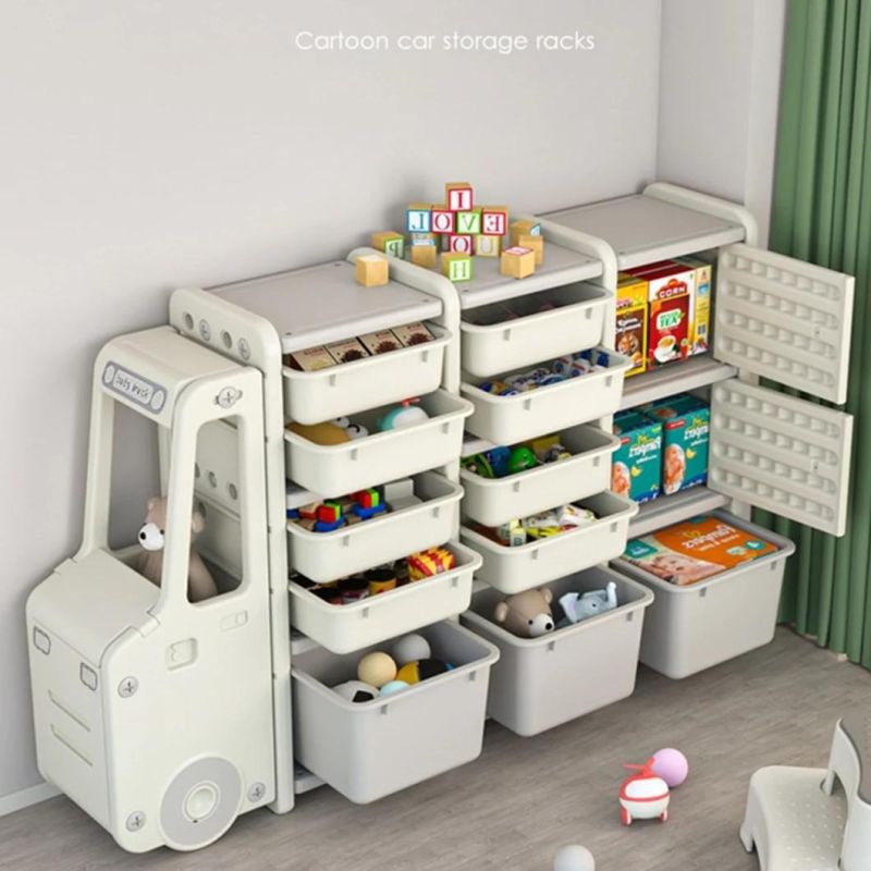 Children′s Toy Storage Rack Carton Sorting Rack Large Capacity Bookshelf Cartoon Locker