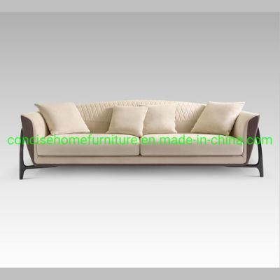 Concise Fty Sale Modern Luxury Living Room Sofa Genuine Leather Upholstery with Solid Wood Leg Couch Sofa
