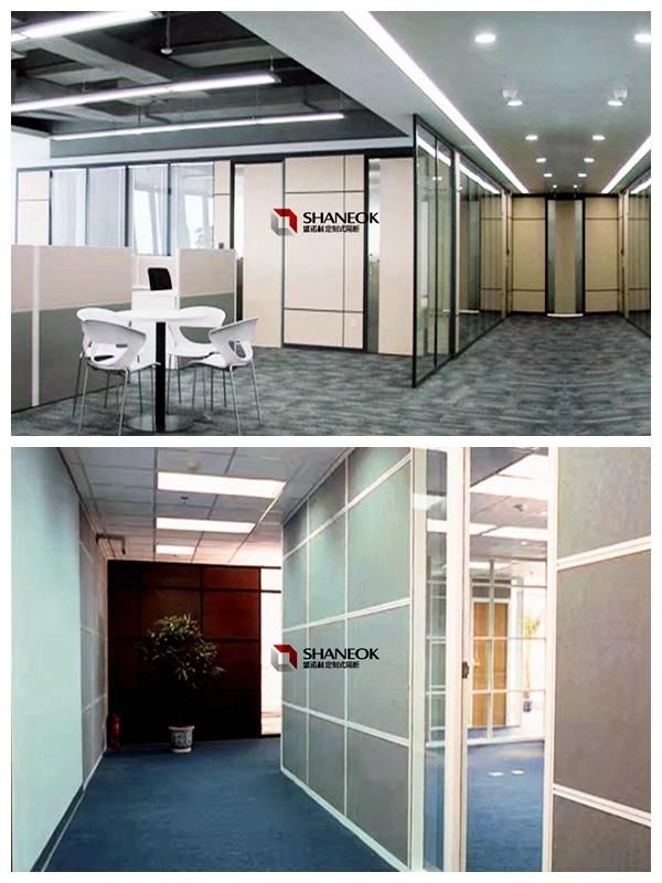 Modern MDF Room Divider Half Office Partition Glass Wall