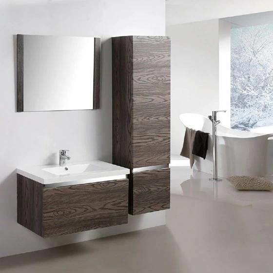 MDF Plywood Bathroom Furniture Bathroom Cabinet with LED Light Mirror