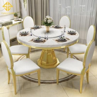 Luxury Home Decor Stainless Steel Dining Table and Chair for Home Furntiure