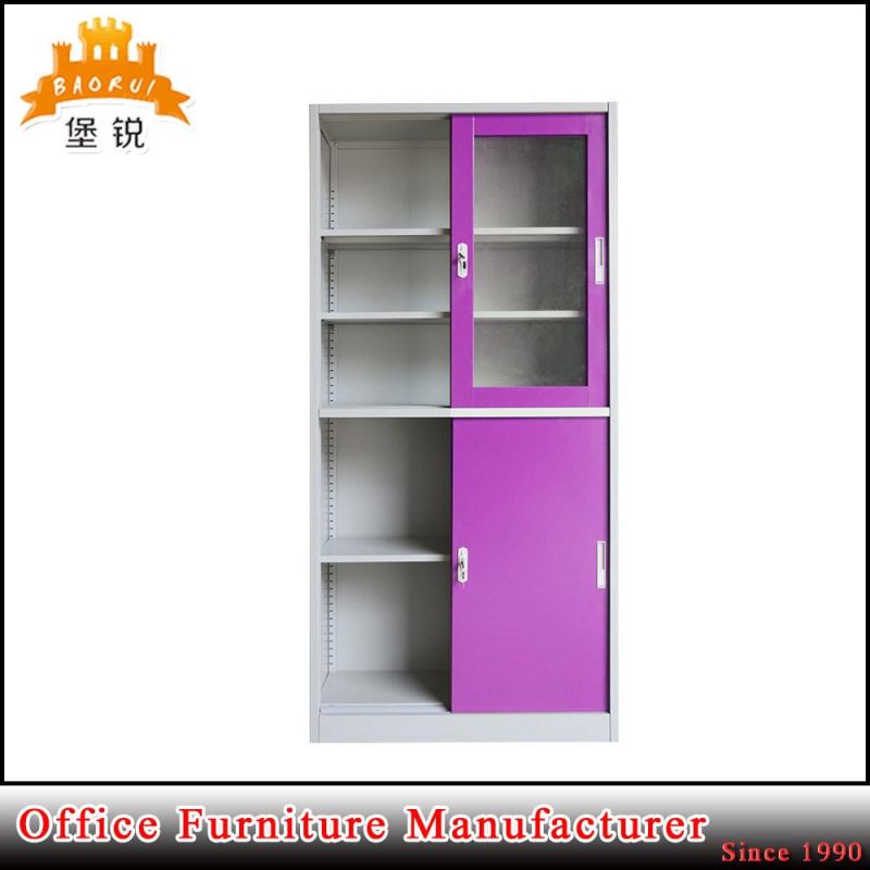 Modern Metal Staff Storage 2 Sliding Door Cabinet