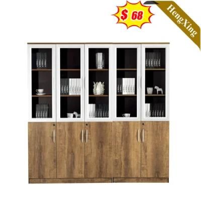 a Wood Color New Design China Factory Office School Company Furniture Storage Glass Drawers File Cabinet