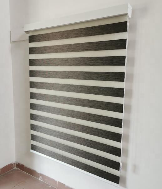 Polyester Fabric Wrapped Square Cover High Quality Manual Zebra Blinds