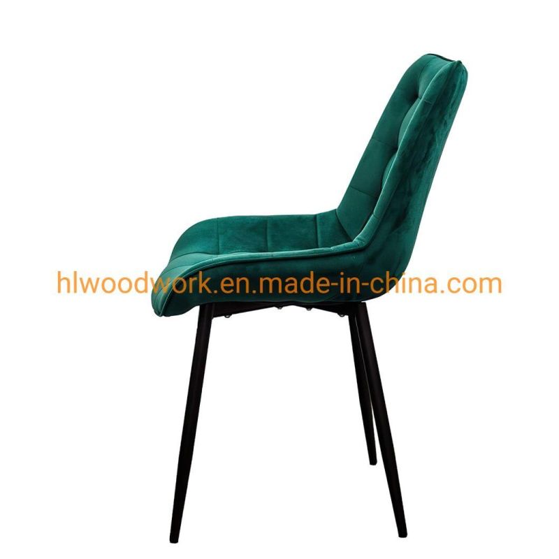 Multiple Color Modern Leather Style Velvet Nordic Chairs for Dining Rooms Sillas Metal Leg Upholstery Fabric Modern Velvet Chair