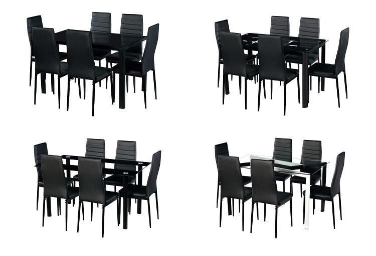 Modern Luxury Rectangle Glass Top Dining Table Dining Room Furniture