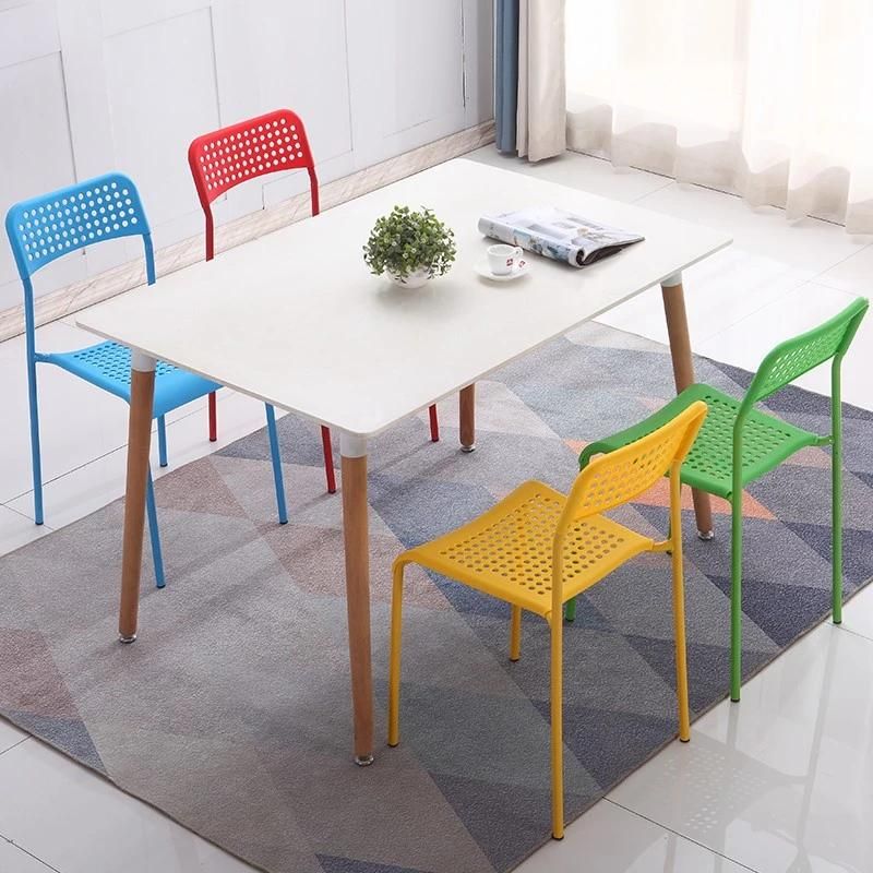 Modern Home Cafe Living Room Furniture Iron Frame Plastic Dining Chairs