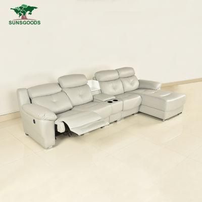 Modern Designsleisure Bonded Leather Home Furniture Genuine Leather Corner Sofa