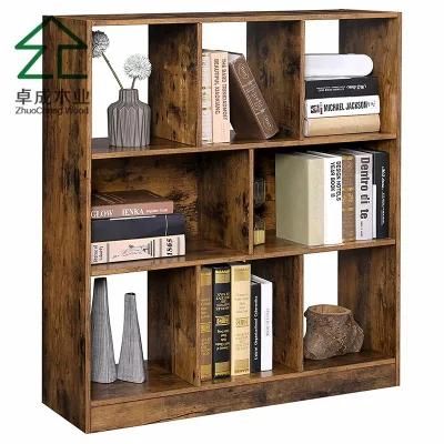 Wooden 3-Tier Bookcase Display Storage Shelf with 6 Compartments