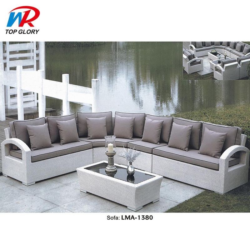 Sofa Lounge Set Modern Style All Hand-Made Outdoor Rattan Furniture Rope Weaving Sofa for Garden