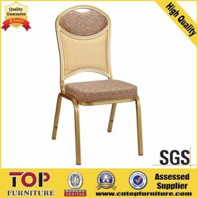 Hotel Furniture Banquet Room Gold Frame Stacking Metal Restaurant Banquet Chair