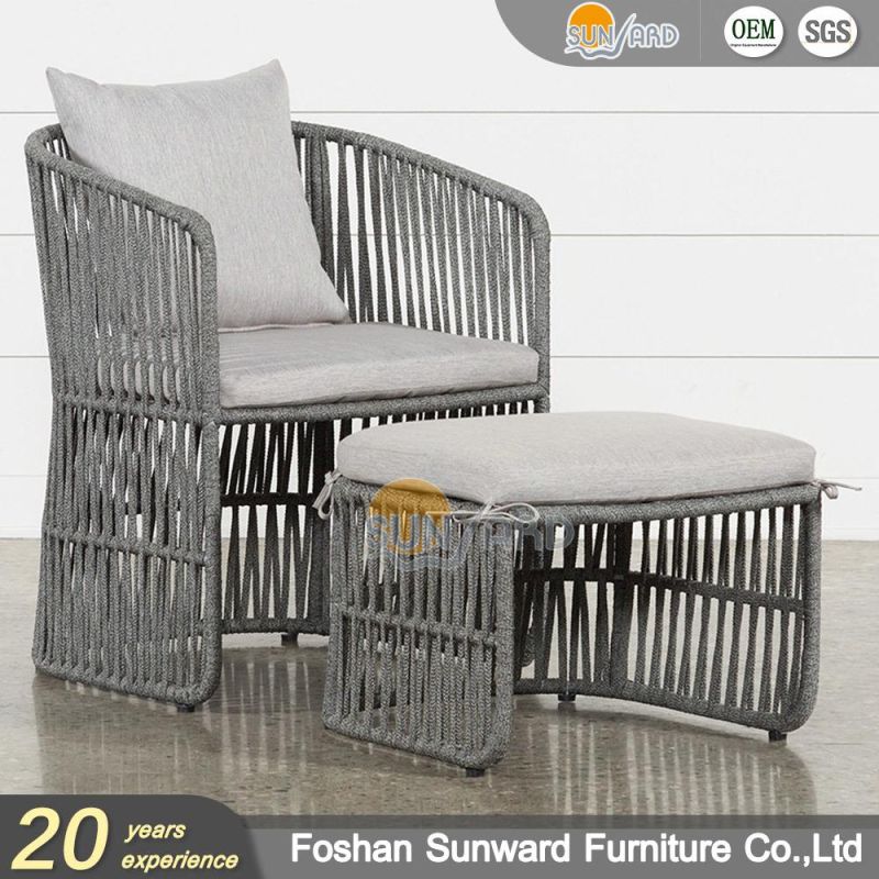 Wholesale Outdoor Garden Hotel Home Resort Villa Project Patio Outdoor UV Resistance Modern Chinese Customized Leisure Aluminum Weaving Rope Balcony Furnitures