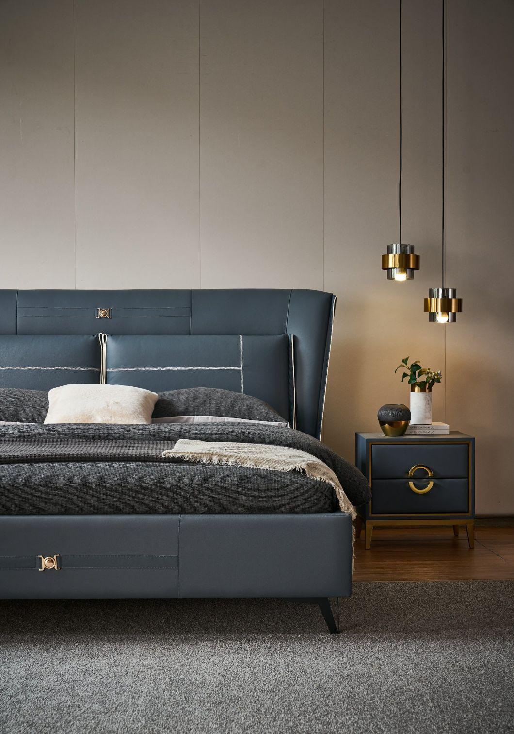 New Bed Designer Beds Bedroom Furniture Set King Bed Leather Bed a-GF007