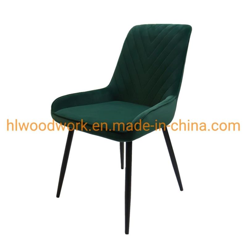 Home Furniture Modern Tufted Velvet Dining Chair for Hotel Upholstered Restaurant Chairs Modern Design Hotel Metal Restaurant Dining Banquet Event Chair