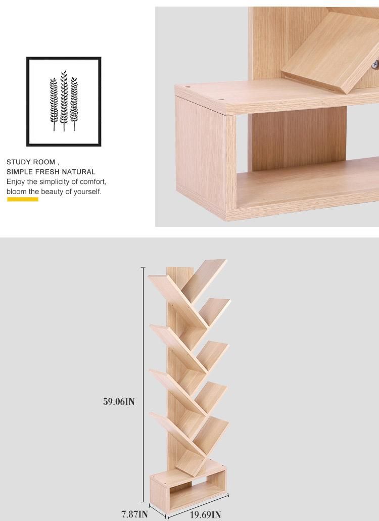 Wholesale High Quality Tree Shaped Modern Wood Book Shelf Cheap Tree Bookshelf