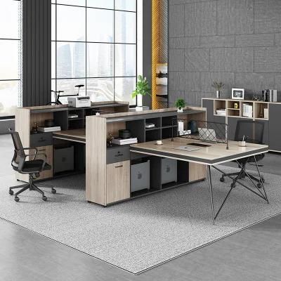 Office Furniture Desk Simple Modern 4-Person Staff Table Industrial Style 6-Person Staff Table New