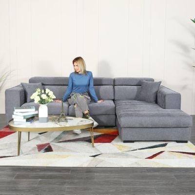 Modern Popular Design Modern Living Room Furniture Comfortable Grey Fabric Corner Sofa Set