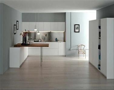 Modern Simple High Quality Moisture Resistant L Shaped Plywood PVC Kitchen Cabinet