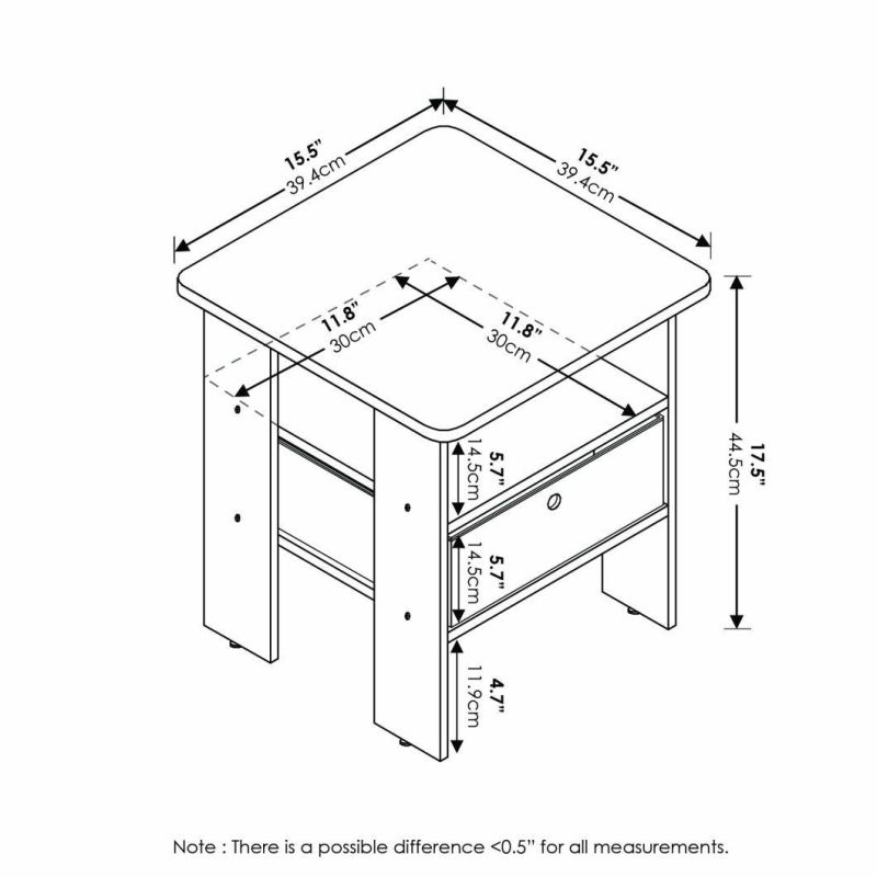 Table with Bin Drawer Nightstand Bedroom