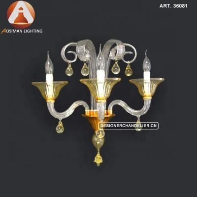 3 Light Murano Crystal Sconce