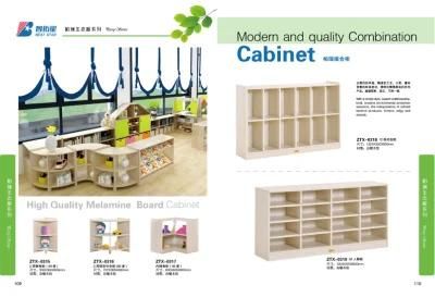 Kids Toy Storage Cabinet, Children Wood Cabinet, Kindergarten Schoolbag Cabinet Playroom Furniture Combination Cabinet