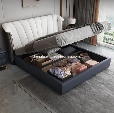 Hotel Furniture MDF Bedroom Set storage Bed with Gas Lift