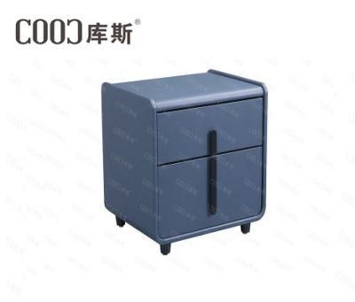 New Bedroom Furniture Modern Popular Dark Blue Artificial Leather Nightstands