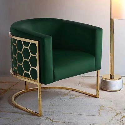 Simple Home Furniture Modern Light Luxury Hollow Metal Sofa Chair