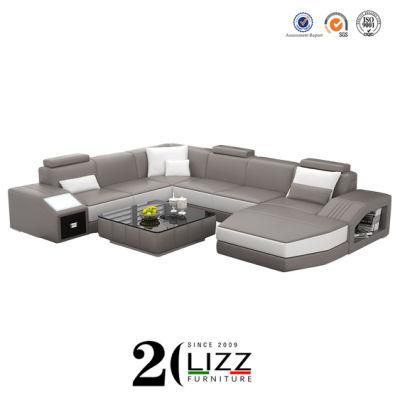 U Shape Home Sectional Leisure Genuine Leather Corner Sofa