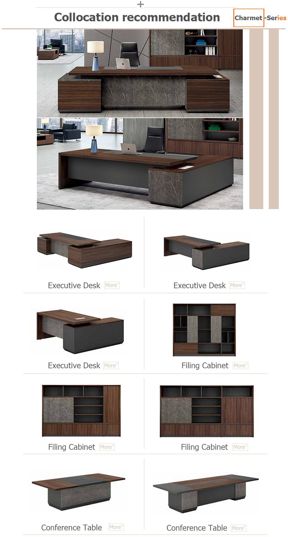 Luxury Modern Wooden Panel L Shape Office Furniture Executive Desk Office Table