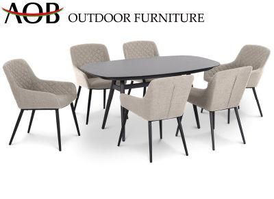 Modern Outdoor Garden Patio Hotel Balcony Restaurant Resort Bistro Sets Fabric Dining Furniture with Round Table