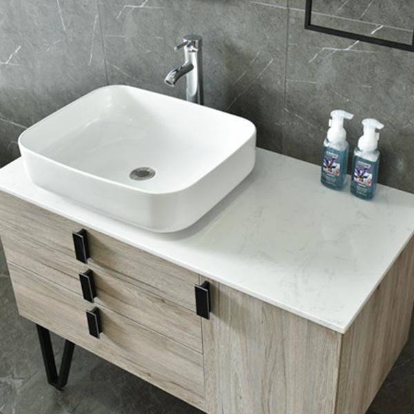 Modern Wall Mounted Cabinet Bathroom Vanity with Sink and Mirror