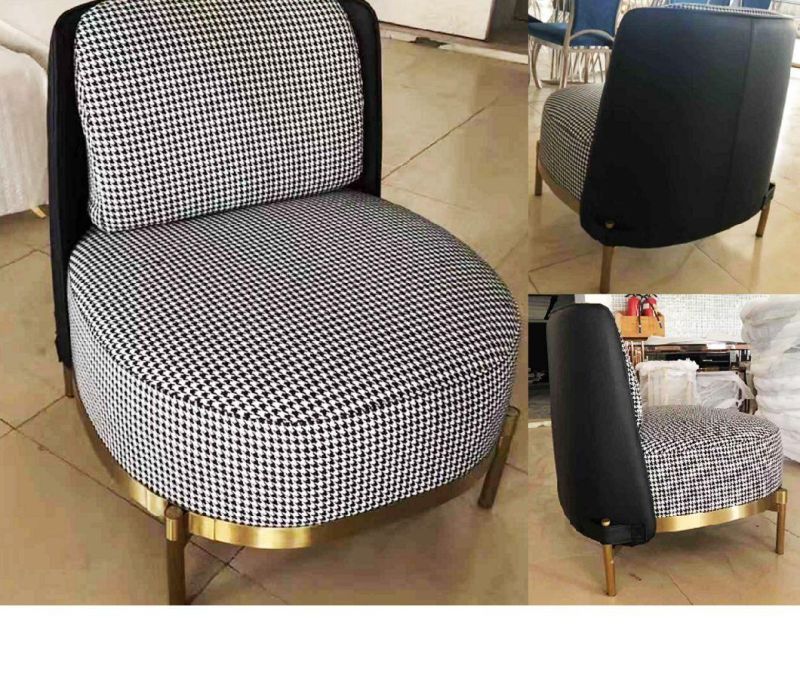 Modern Home Swallow Gird Stainless Steel Single Sofa Chair for Livingroom