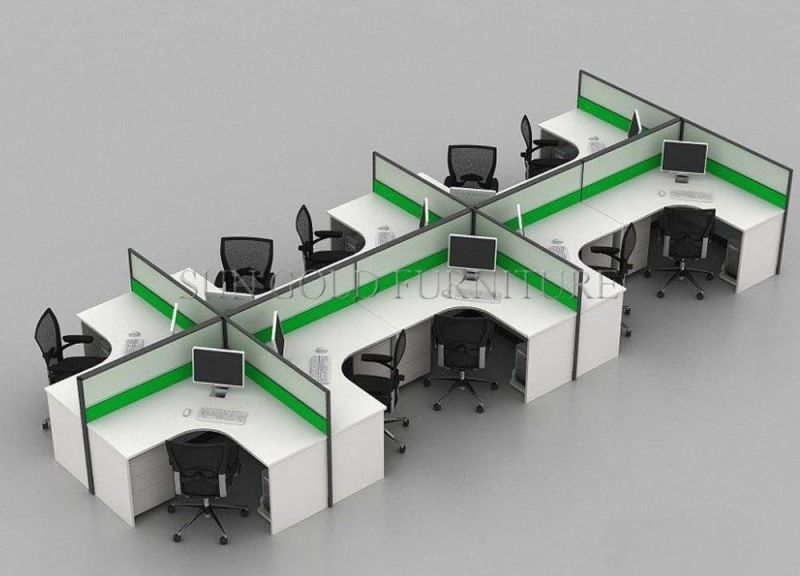 (SZ-WSL304) Office Workstation Steel Feet Melamine Office Partition