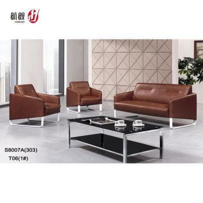 Wholesale Luxury Modern Stainless Frame Hotel Leather Office Sofa Sets
