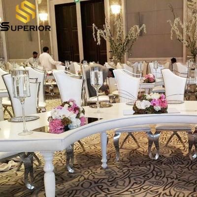 Wholesale Wedding Reception Stainless Steel Dinner Chairs of Wing Back