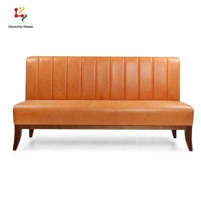 Commerical Modern Solid Wood Base PU Leather Channel Back Cafe and Restaurant Night Club Booth Seating Sofa Furniture