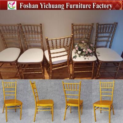 Hot Sale Hotel Furniture Aluminum Party Chiavari Tiffany Chairs with Cushion for Wedding Yc-A200